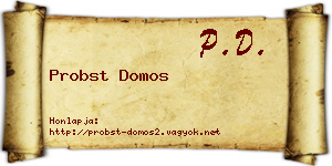 Probst Domos névjegykártya